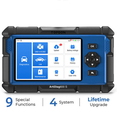TOPDON AD600S OBD2 Scanner ABS SRS Engine AT Diagnostic Tool EPB TPMS
