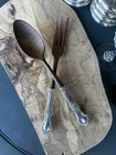 Sterling silver International Silver Wild Rose 2 pc Salad Serving Set Wooden End