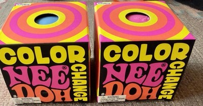 Nee Doh  set of 2 COLOR CHANGING Stress Ball Squeeze Fidget Toy Pink and Blue