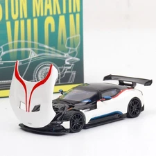 LIMITED Aston Martin Vulcan 1:64 White Alloy Diecast Model Car w/ Opening Doors