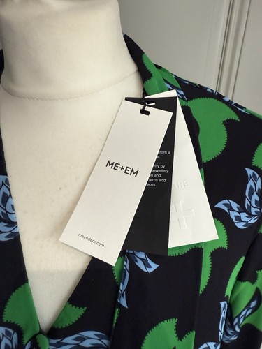 ME+EM UK 16 Birds Of Paradise Crepe Maxi Dress + Belt Printed Crepe Jersey - Picture 6 of 11