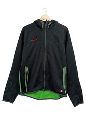 Mammut Softshelljacke Herren L Windstopper Outdoor Schwarz Grün Kapuze