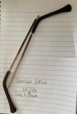 American Optical AO Vintage Eyeglass Temples 6 1/4  4 3/4 Gold Brown Safety NEW