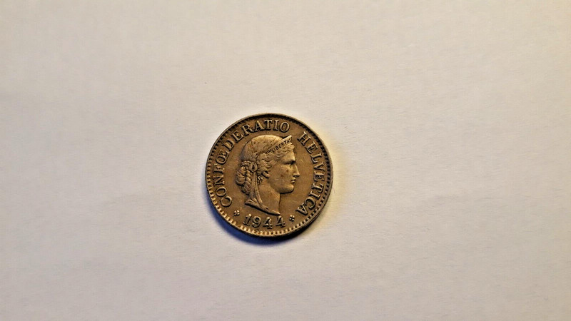 Sale! ONE CENT COINS: 1944 Switzerland 10 Rappen Coin 256