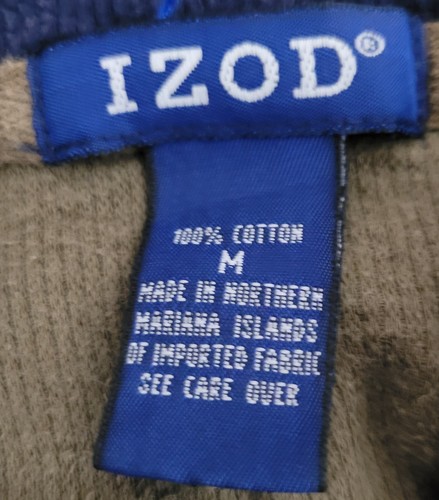 Mens IZOD Corduroy Jacket Brown Medium 1/4 Zip Casual Cotton Walking Outdoor - Picture 8 of 8