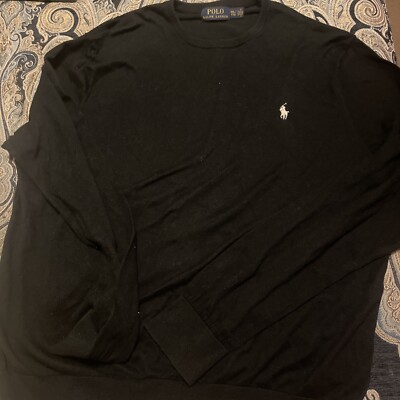 1990’s polo by ralph lauren cotton knit Vintage 90s Ralph Lauren Polo Embroidered Navy Blue Cotton Knit