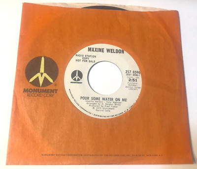Maxine Weldon 7'' 45 Record & Label Sleeve Wl Promo Pour Some Water On Me / Nobod