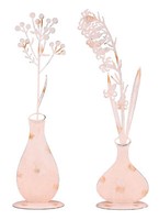 2Er Set Metall Blume Altrosa Deko-Aufsteller Tischdeko Shabby Chic Vintage