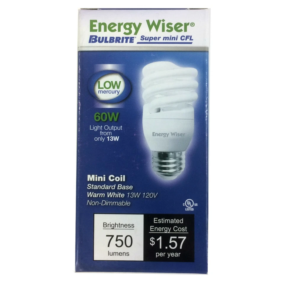 Bulbrite 509015, 13W CFL T2 COIL 2700K E26 120V, Compact Fluorescent Light BUlb, - Image 3 of 4