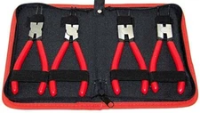 4 pc Heavy Duty 7" Circlip Plier Snap Ring Pliers External Internal Kit w/ Pouch