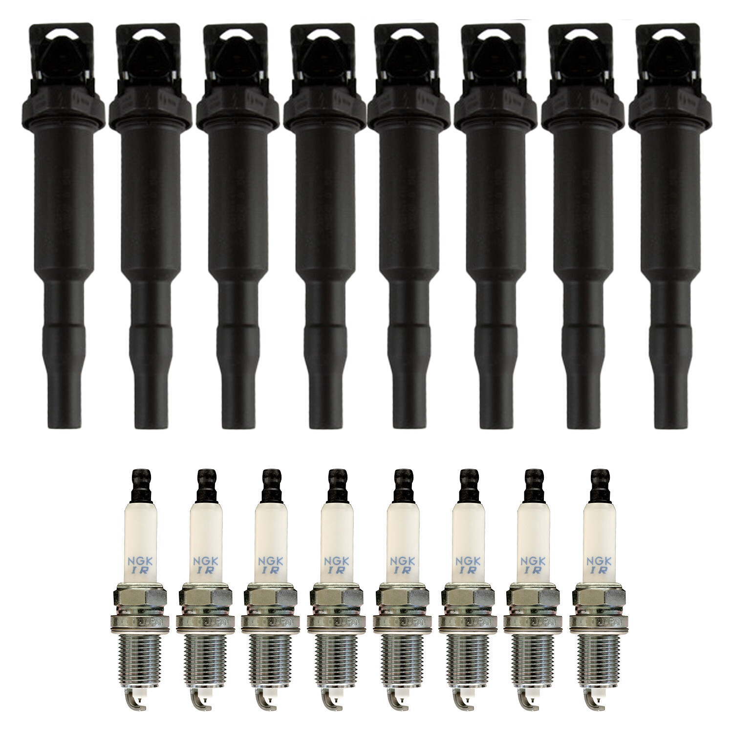 Bosch 8 Ignition Coil NGK 8 Laser Iridium Spark Plug Kit For BMW E70 X5 4.8 V8
