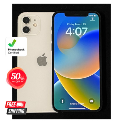 Apple iPhone 12 64GB/128GB Unlocked - Purple, Green, White, Blue - SmartPhone