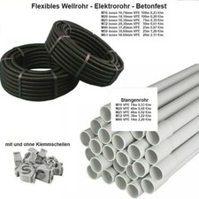 Wellrohr Elektrorohr  Kunststoffrohr  Stangenrohr  Leerrohr Klemmschellen Rohr