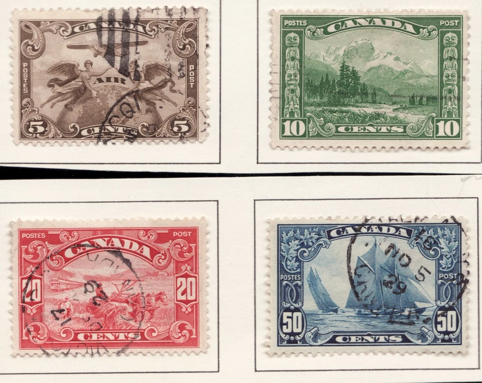 Used 1928 Scroll Issue Set w/ 158 Bluenose - Canada - VF - superfleas - cv$293 - Image 2 of 4