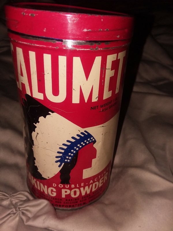 Vintage calumet baking powder tin 1 pound empty