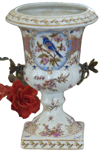 Porcelanowy wazon brąz przepyszny wazon puchar wazon kwiatowy wazon stołowy kraquele przepyszne naczynie - Zdjęcie 1 z 4
