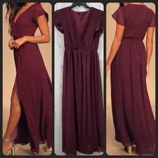 LULUS Lost in the Moment Burgundy Chiffon Maxi Dress**Beautiful Size XL**NWOT