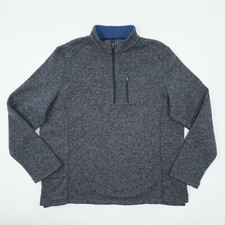 Woolrich 1/2 Zip Fleece Pullover Mens XXL 2XL Gray Long Sleeve Mock Neck Sweater