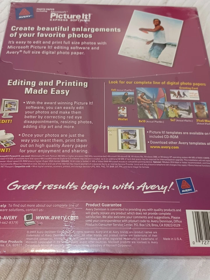 Avery Picture It Express Software 8 1/2 ×11 Matte Digital Photo Paper Free Ship - Image 4 of 4