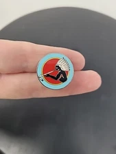 Lapel Pin American Spirit Cigarettes Red And Turquoise