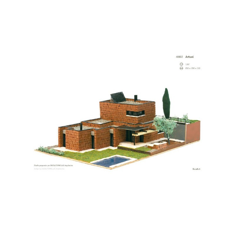 Domus – Maquette Maison Rocafort – échelle 1:87 (HO), Kit Complet Avec Base, Végétation Et Matériaux Naturels