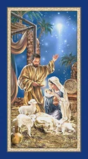 Holy Night 24" Panel Fabric Nativity Christmas Cotton Timeless Treasures CD2015