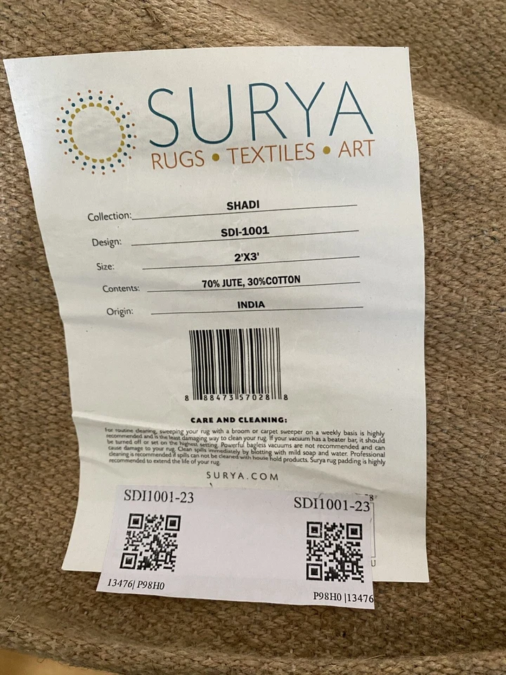 Small Oriental Rug Surya SDI-1001 Shadi Area Rug, 2' x 3' Khaki & Teal NEW - Image 3 of 3