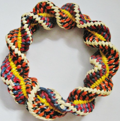 MMMM 1940s LEATHER BRACELET TWEEDY BRIGHT COLORS WORK OF ART, TWISTED, GORGEOUS - Picture 8 of 8