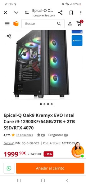pc gaming I9, RTX 4070, 64 GB RAM...