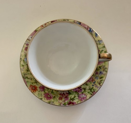 Vtg Occupied Japan MERIT Yellow Chintz China Tea Cup & Saucer 1945-1952 Post War - Picture 11 of 14