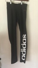 Adidas NWOT Sz Small Adult Climalite Black Pull On Stretch pants Spell Out Logo