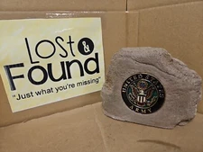 Decorative Hand Formed Rock with Suncatcher Insert - U S Army **SEE PICS**