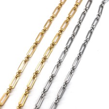 2meters Stainless Steel Flat Oval Cable Chain for DIY Necklace Jewelry Making