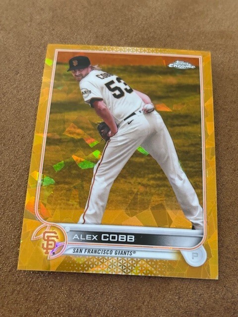 Alex Cobb 2022 Topps Chrome Sapphire #359 Gold Refractor /50