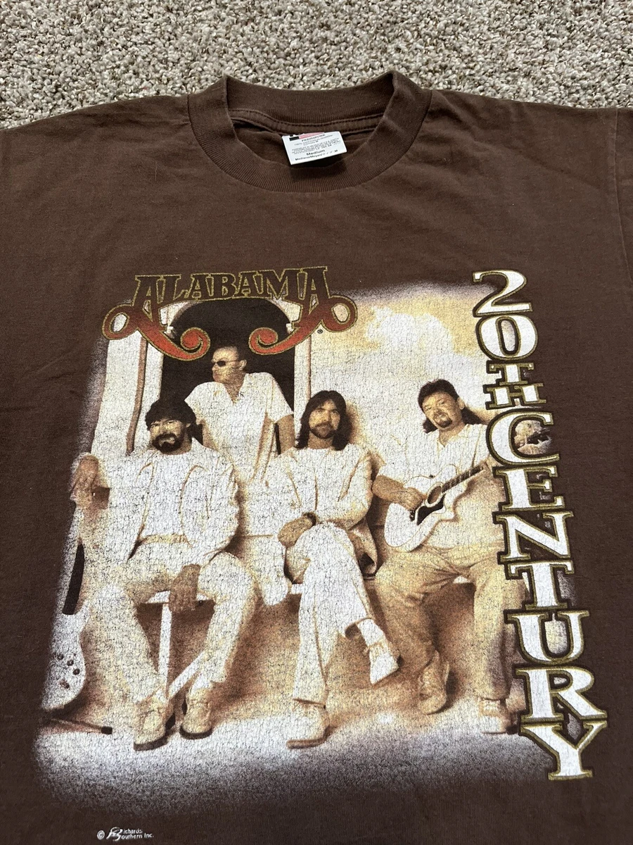 Vintage 90S Alabama 20th Century Rock Band Concert Merch T-Shirt Sz M Rare Vtg