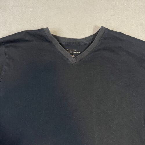 Banana Republic Premium Pima Cotton V-Neck T-shirt Mens XL Black Short Sleeve - Picture 2 of 7