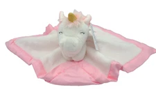 Carter's Unicorn Lovey Security Blanket~ White with Pink Trim