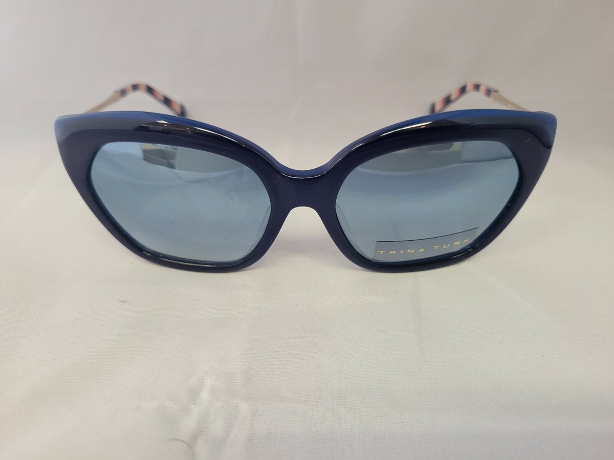 Trina Turk Nevis Blue Print Frame Sunglasses 57-17-135 | eBay display picture 2