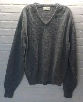 Christian Dior Grey V-Neck Long Slv Sweater Size XL Men's