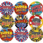 144 Superhero Maths - 30mm - Glossy Reward Stickers for Teachers & Parents