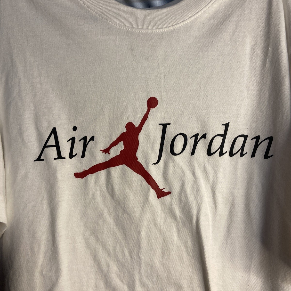 Nike Men Air Jordan Jumpman Logo Tee Shirt CZ1767-100 White Red