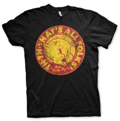 Offiziell Lizenziert Porky Pig - That's Alle Leute ! Herren T-Shirt S-5XL Größen - Bild 1 von 2