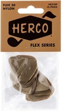 NEW - Herco Flex 50 Medium Gauge Nylon Flat Picks (12), HE210P