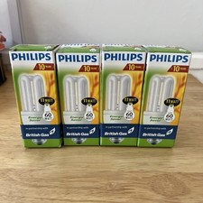 4 x Philips Genie 11 Watt 60W CFL Energy Saver Light Bulb WW827 B22 Lightbulb
