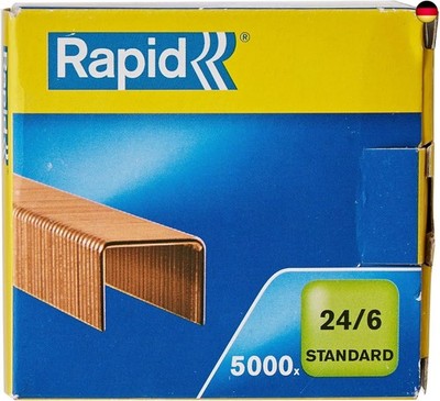 Leitz Rapid Heftklammern (24/6 mm, Standard, verkupfert) 5000 Stück