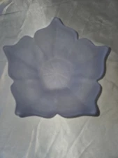 Vintage Frosted Amethyst Purple Lotus Bowl Mid-Century Modern Decor