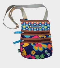 Lily Bloom Adjustable Crossbody Nylon Purse Tropical Floral Colorful CLEAN Bag