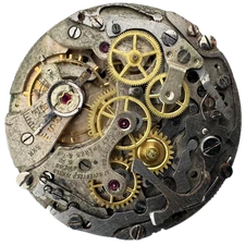 Vintage Bovet Black & Copper Chronograph Men's Wristwatch Movement Landeron 50