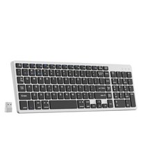 Wireless Keyboard, Support 2.4GHz / Bluetooth Connection, Equipped with gray