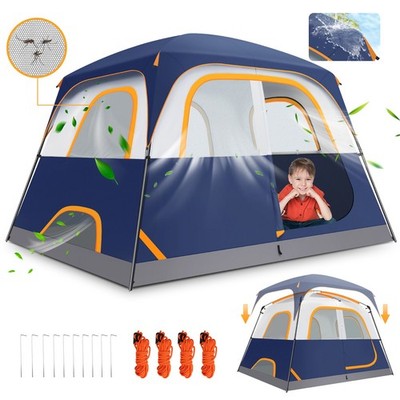 4/6 Person Easy Setup Waterproof Windproof Backpacking Tent + Removable Rainfly